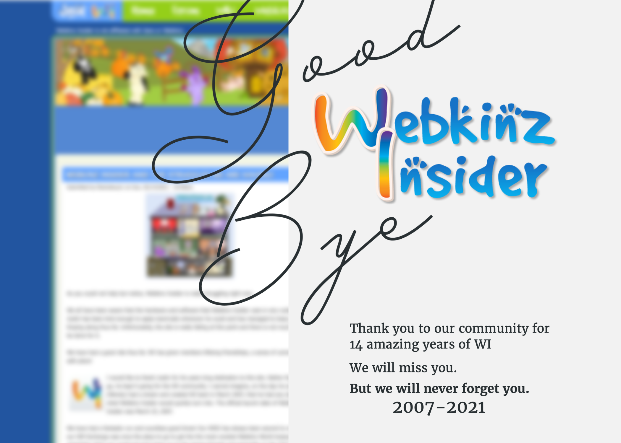 Goodbye, Webkinz Insider